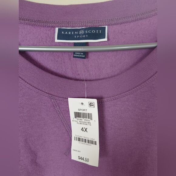 Karen Scott Sport Sweatshirt 4X - Picture 2 of 3